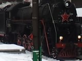 Russian 19 century train on rails in 21st century