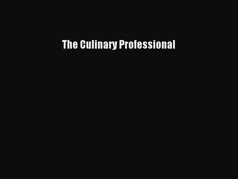 Download The Culinary Professional PDF Free