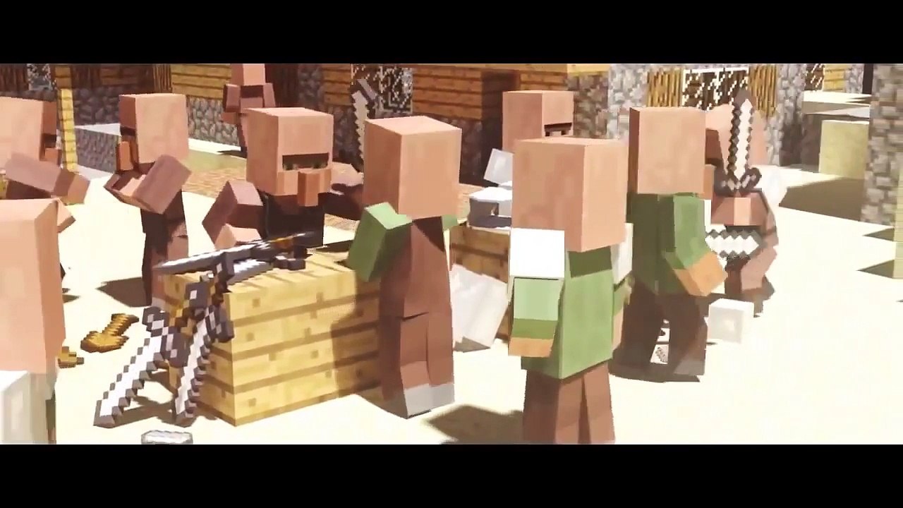 Aldeanos A Luchar!! Ender Dragon Animaciones de Minecraft 1[cristianfloo 777]