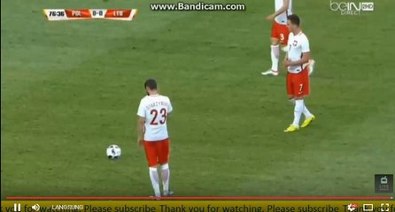 Arkadiusz Milik super Free KICK shot - Poland 0-0 Lithuania - 06-06-2016