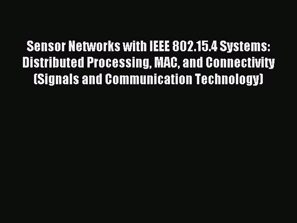 Read Sensor Networks with IEEE 802.15.4 Systems: Distributed Processing MAC and Connectivity