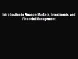 [PDF] Introduction to Finance: Markets Investments and Financial Management [Read] Full Ebook