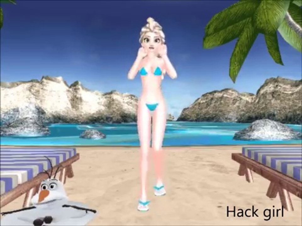 MMD FROZEN Elsa Bikini dances on the beach MMD (bo beep bo) - video