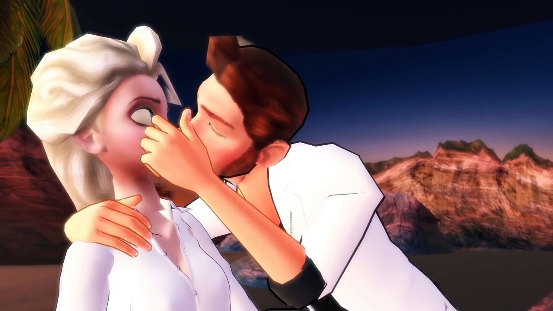 Frozen elsa and hans kissing