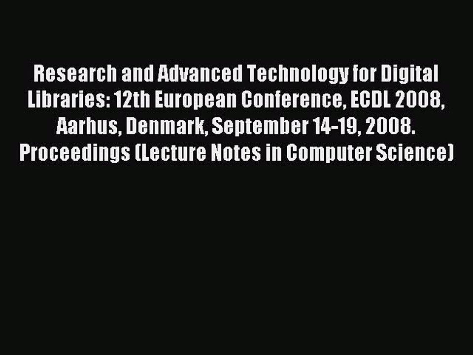 Read Research and Advanced Technology for Digit...