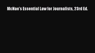 Read McNae's Essential Law for Journalists 23rd Ed. PDF Online
