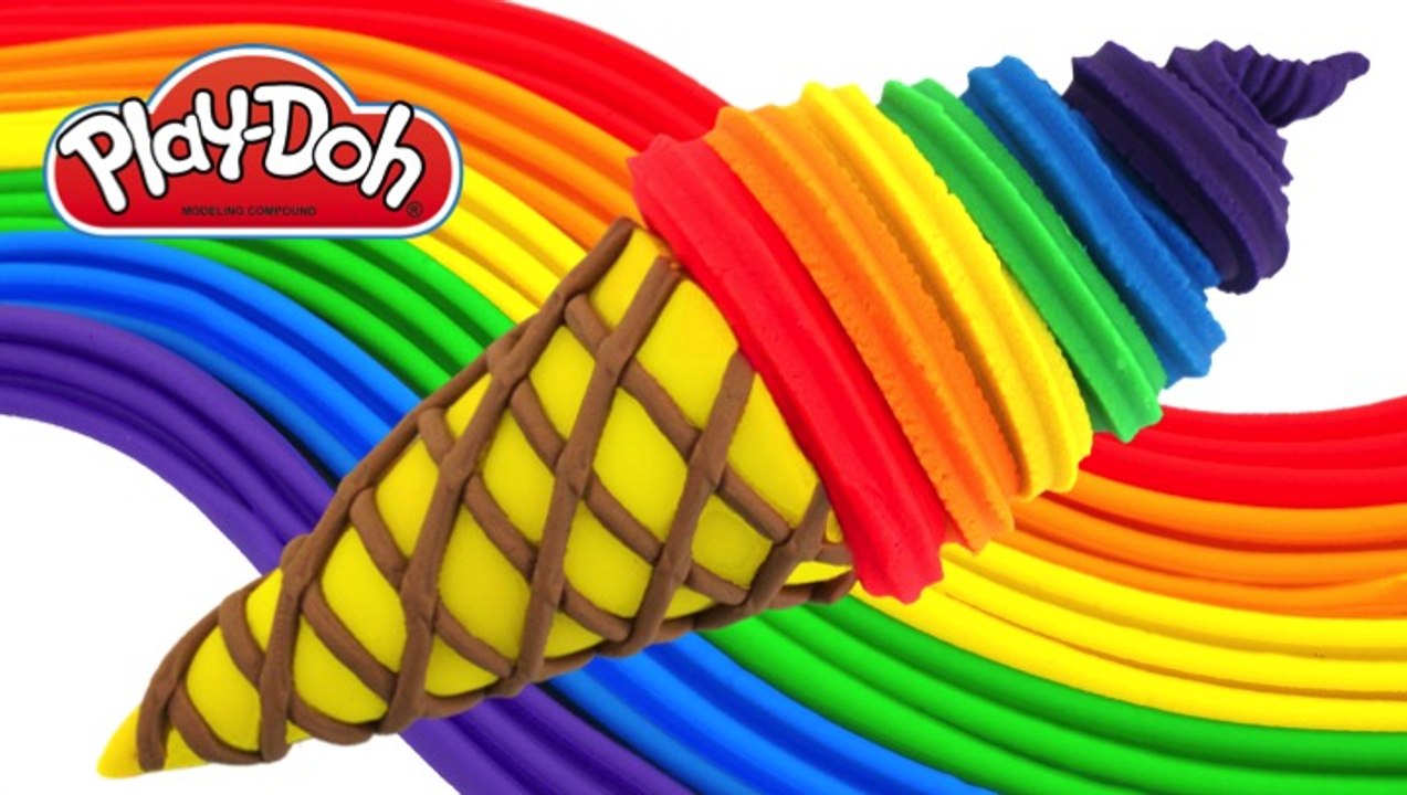 Play-Doh How to Make a Waffle Cone with Rainbow Ice Cream * Creative Fun for Kids RainbowLearning