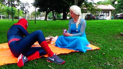 Spiderman & Frozen Elsa vs Hulk - SUPERHEROES at PICNIC - Funny Superhero Movie in Real Life IRL