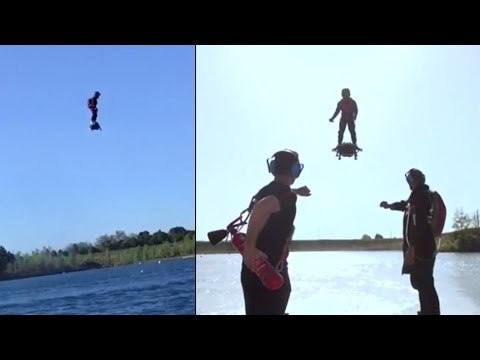How it feels to fly on a flyboard device