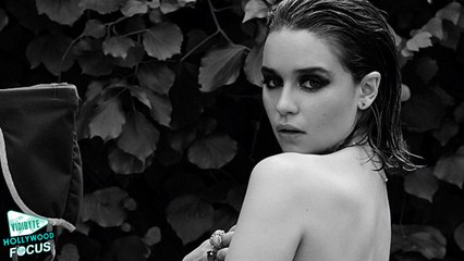 Emilia Clarke Poses T*pless in Sexy Violet Grey Photo Shoot