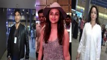 Arbaaz Khan, Hema Malini & Parineeti Chopra At Mumbai Airport
