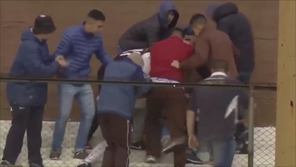 Platense Fans Attack Atlanta Fan Celebrating In Their Part Of The Stadium