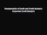 Read Fundamentals of Credit and Credit Analysis: Corporate Credit Analysis Ebook Free