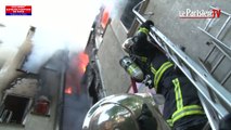 Incendie à Saint-Denis : les images des sapeurs-pompiers