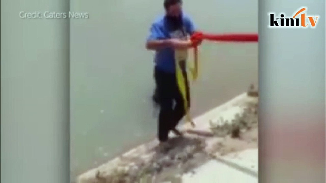 Sikh man uses turban to save dog from drowning