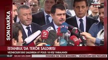 Vali Vasip şahin açıklaması  İSTANBUL beyazıt veznecilerde polis aracına bombalı saldırısı