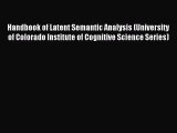 READ book  Handbook of Latent Semantic Analysis (University of Colorado Institute of Cognitive