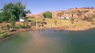 Drone flying on top of Lake