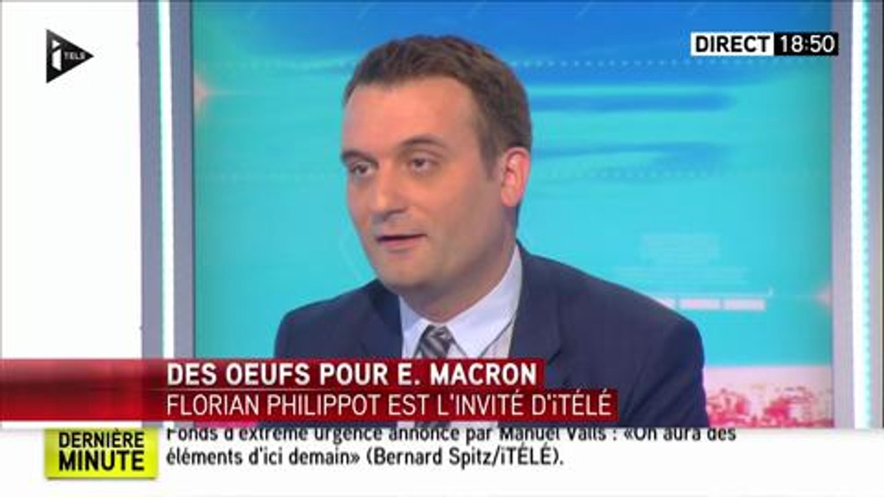 Emmanuel Macron se prend des jets d'œufs  : Florian Philippot ironise !