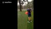 Skimboarding on a golf course during Sydney storm