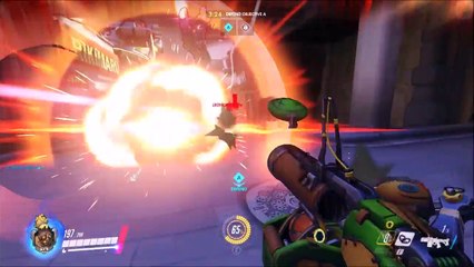 Junkrat 18 Player Kill Steak! Perfect Game! (Hanamura Defense Overwatch Gameplay)