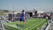 Federer affronte Haas sur un toit à 60m du sol !