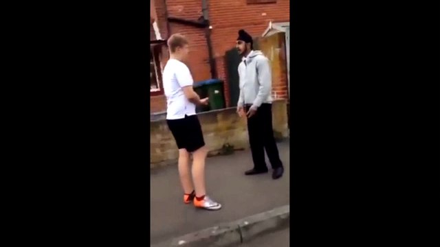 Sardar knocks out white boy on the streets