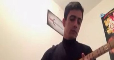 Şehit Polis Bağlama Çalarken Görüntüleri Duygulandırdı