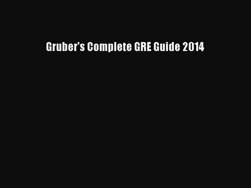 [Download] Gruber's Complete GRE Guide 2014 PDF Free