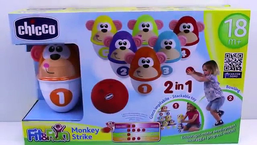 chicco monkey strike bowling set