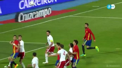 Sergio Busquets Horror Injury - Spain vs Georgia Friendly Match 07/06/2016
