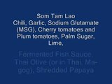Thai Food, How to make Som Tam Lao (Pla-Raa), papaya salad, Somtam