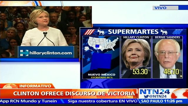 Clinton se proclama vencedora de las últimas primarias demócratas en EE.UU.