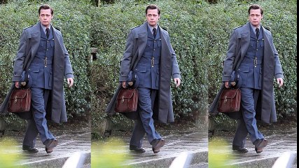 Allied 2016 - Brad Pitt And Lizzy Caplan Hot Kissing Scene