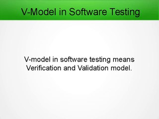 V-Model in Software Testing