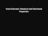 Download Food Colorants: Chemical and Functional Properties Ebook Free