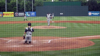 Andrew Church Warmups, view from behind home