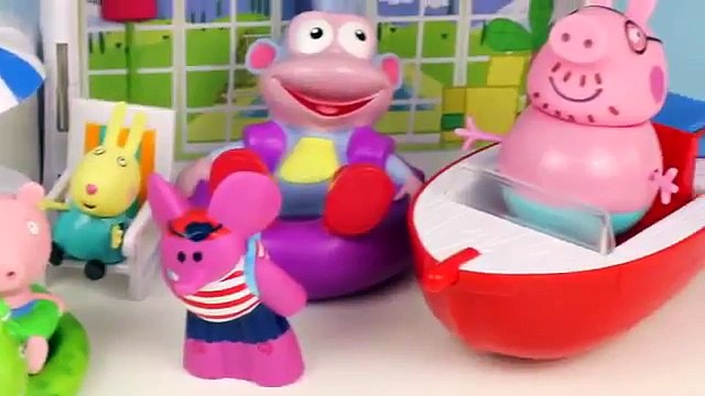 Peppa Pig Bath Toys set Pocoyo Summer Swimming Pool Party Squirters with George