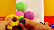 Minions Play Doh Shopkins Spiderman Angry Birds Cars 2 Spongebob Surprise Eggs by StrawberryJamToys