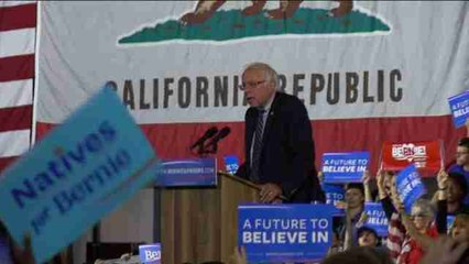 Sanders mantiene su campaña a pesar de la víctoria de Hillary Clinton