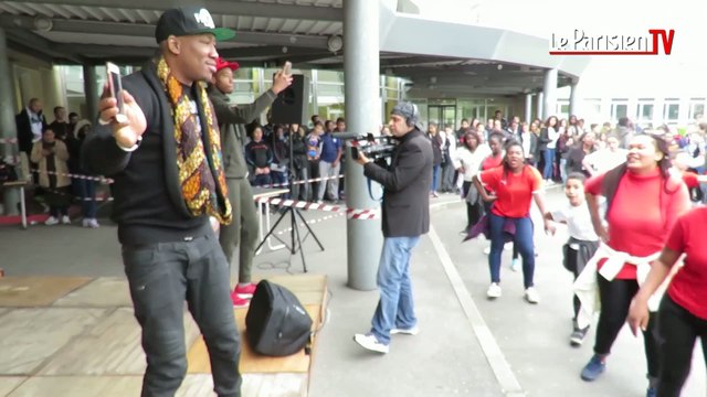 Le rappeur Mokobé en concert au collège Jean-Moulin de Sannois (95)