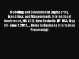 Read Modeling and Simulation in Engineering Economics and Management: International Conference