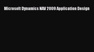 Download Microsoft Dynamics NAV 2009 Application Design Ebook Free