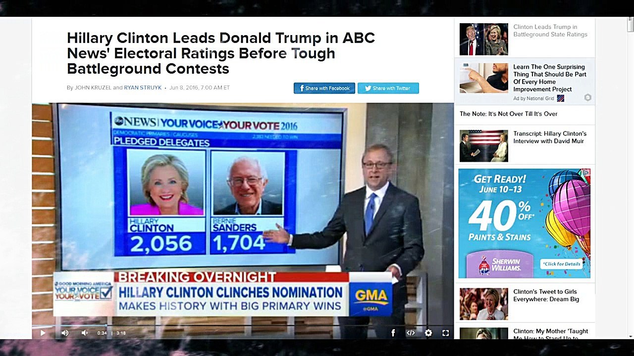 Hillary Clinton Leads Donald Trump in ABC News' Electoral Ratings Before Tough Battleground Contests