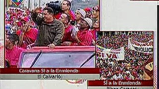 Chávez en la caravana del 23 de Enero