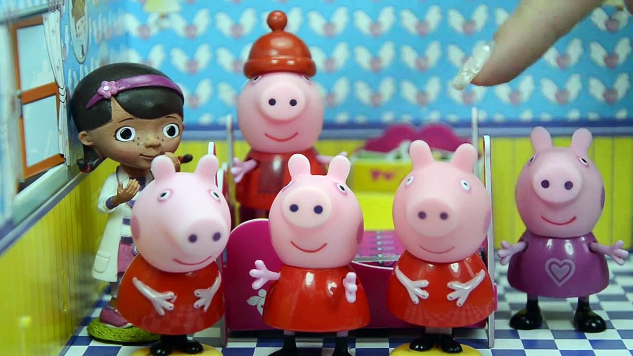 Five Little Peppa Pig Jumping on the Bed  Nursery Rhyme Song