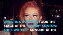 Christina Aguilera debuts hot, new red hair at Clinton fundraiser