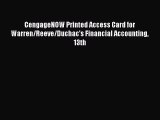 Enjoyed read CengageNOW Printed Access Card for Warren/Reeve/Duchac's Financial Accounting