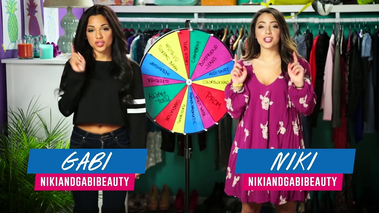 NikiAndGabis Pool Party Outfit Challenge! Wheel Of Fashion