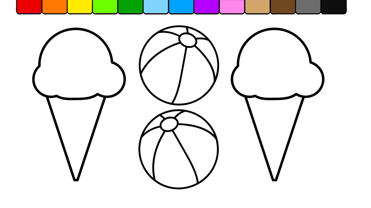 Learn Colors for Kids Color Ice Cream Coloring Pages 22